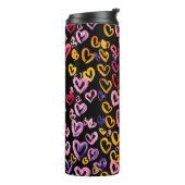 Bouteilles Isothermes Aquarelle motif transparent avec les coeurs. (Tourné sur la gauche)