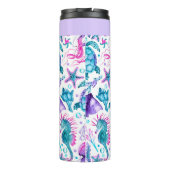 Bouteilles Isothermes Aquarelle Océan Créatures sous la mer Anniversaire (Dos)