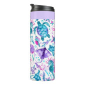 Bouteilles Isothermes Aquarelle Océan Créatures sous la mer Anniversaire (Tourné sur la droite)