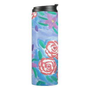 Bouteilles Isothermes Aquarelle Paruline d'impression florale
