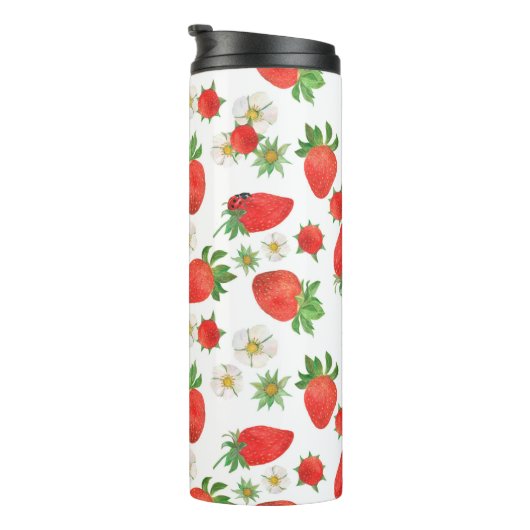 Bouteilles Isothermes Aquarelle Peinture motif transparent de strawberri (Tourné sur la droite)