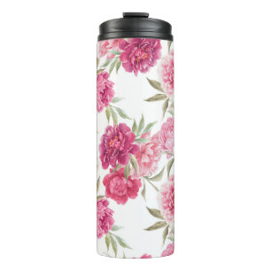 Bouteilles Isothermes Aquarelle Peoné rose : Élégance florale