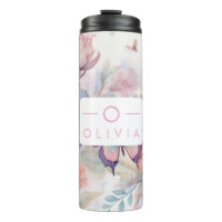 Aquarelle personnalisée avec nom et monogramme