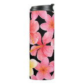 Bouteilles Isothermes Aquarelle Plumeria Hibiscus Fleurs Motif (Tourné sur la gauche)