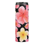Bouteilles Isothermes Aquarelle Plumeria Hibiscus Fleurs Motif (Dos)