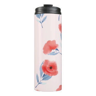 Bouteilles Isothermes Aquarelle Red Peony Motif sans couture