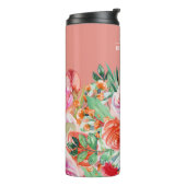 Bouteilles Isothermes Aquarelle rose Floral Custom Bridesmaid Nom (Tourné sur la gauche)