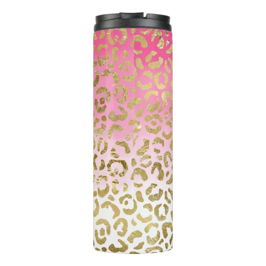 Bouteilles Isothermes Aquarelle rose léopard d'or (Dos)