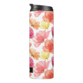 Bouteilles Isothermes Aquarelle rose magenta et orange Florale (Tourné sur la droite)