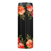 Bouteilles Isothermes Aquarelle rose rouge moderne orange florale (Dos)