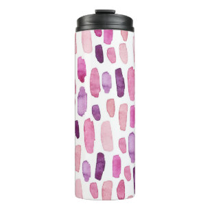 Bouteilles Isothermes Aquarelle : Rose, Violet Motif.