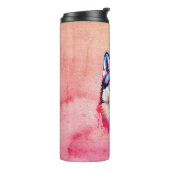 Bouteilles Isothermes Aquarelle Sibérienne Husky Art coloré (Tourné sur la gauche)