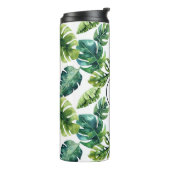 Bouteilles Isothermes Aquarelle Tropical Feuille Motif Monogramme (Tourné sur la gauche)