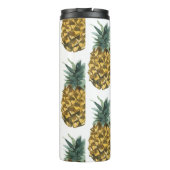 Bouteilles Isothermes Aquarelle tropicale Motif ananas avec nom (Dos)