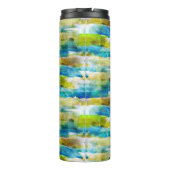 Bouteilles Isothermes Aquarelle vert abstrait, bleu (Dos)