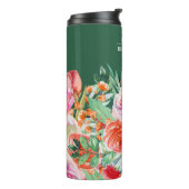 Bouteilles Isothermes Aquarelle verte Floral Custom Bridesmaid Nom (Tourné sur la gauche)