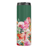 Bouteilles Isothermes Aquarelle verte Floral Custom Bridesmaid Nom (Dos)