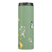 Bouteilles Isothermes Aquarelle verte jaune moderne Floral (Dos)