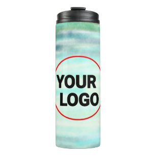 Bouteilles Isothermes Aquarelle verte simple abstrait ajouter le logo te