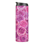 Bouteilles Isothermes Aquarelle violet rose Rose motif floral (Tourné sur la droite)