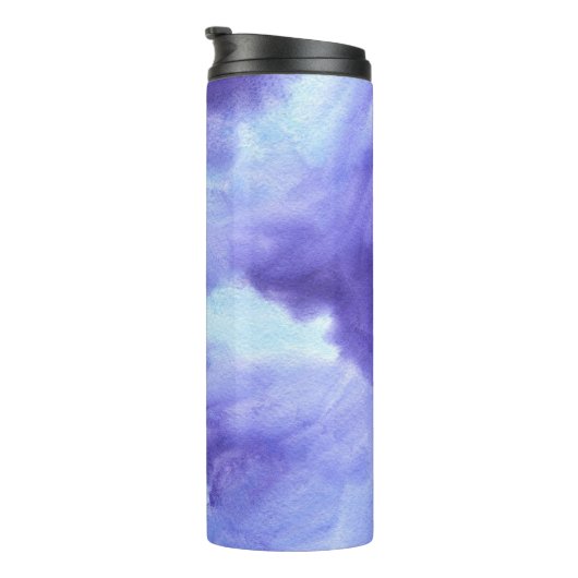 Bouteilles Isothermes Aquarelle violet vive Personnalisée avec nom (Tourné sur la droite)