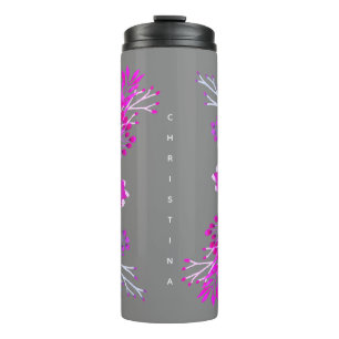 Bouteilles Isothermes Aquarelle violette brillante et tendance Fleurs et