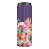 Bouteilles Isothermes Aquarelle violette Floral Custom Bridesmaid Nom (Dos)