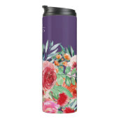 Bouteilles Isothermes Aquarelle violette Floral Custom Bridesmaid Nom (Tourné sur la droite)