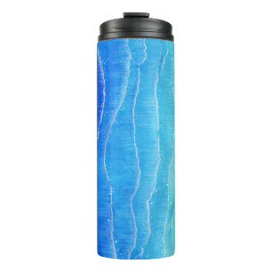 Bouteilles Isothermes Aquarelle vue mer et plage.
