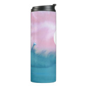 Bouteilles Isothermes Aquarelle Waves rose Turquoise Motif MONOGRAM (Tourné sur la gauche)