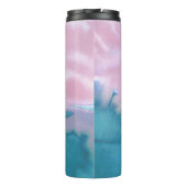 Bouteilles Isothermes Aquarelle Waves rose Turquoise Motif MONOGRAM (Dos)