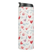 Bouteilles Isothermes Aquarelle Whimsical Coeurs et Motif Feuille (Tourné sur la droite)