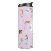 Bouteilles Isothermes Aquarelle Whimsical Mermaids Monogramme (Tourné sur la gauche)