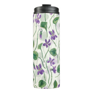 Bouteilles Isothermes Aquarelles violettes sur blanc cassé