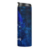 Bouteilles Isothermes Aquarius Zodiac Constellation Blue Galaxy Monogram (Tourné sur la droite)