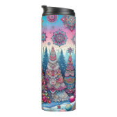 Bouteilles Isothermes Arbre de Noël Abstrait en neige (Tourné sur la droite)