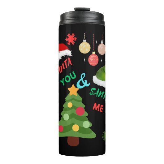 Bouteilles Isothermes Arbre de Noël avec chapeau de Père Noël (Devant)