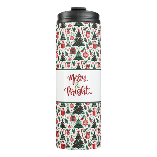 Bouteilles Isothermes Arbre de Noël, cadeaux, sucre de canne (Devant)