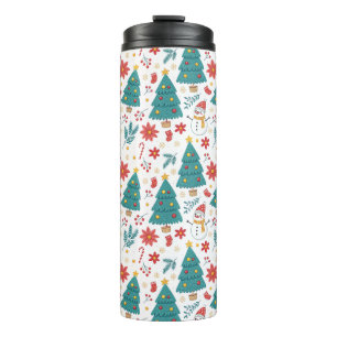 Bouteilles Isothermes Arbre de Noël Fantaisiste et Bonhomme de Neige de