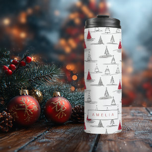 Bouteilles Isothermes Arbre de Noël rouge Motif#5 ID1009