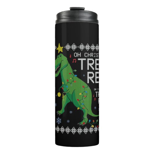 Bouteilles Isothermes Arbre Rex laide de Noël Dino T-rex Funny O (Devant)