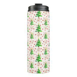 Bouteilles Isothermes Arbres de Noël et flocons de neige dorés
