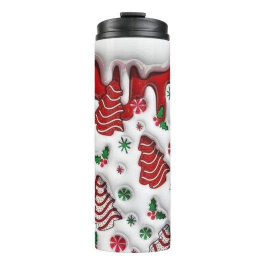 Bouteilles Isothermes Arbres de Noël rouges et blancs (Devant)