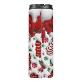 Bouteilles Isothermes Arbres de Noël rouges et blancs (Dos)
