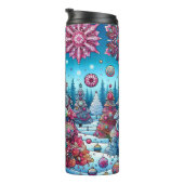 Bouteilles Isothermes Arbres de Noël vibrants dans la neige (Tourné sur la droite)