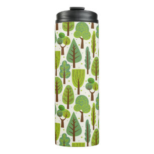 Bouteilles Isothermes Arbres d'été : Motif vert sans joint