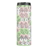 Bouteilles Isothermes Arbres et maisons sans couture motif. Printemps et (Dos)