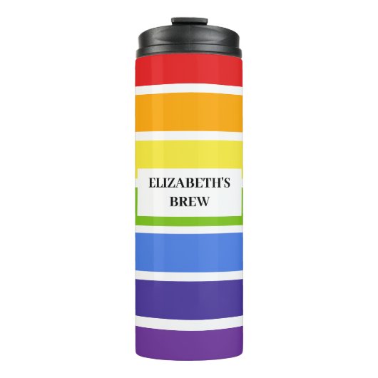Bouteilles Isothermes Arc-en-ciel découpé Nom personnalisé brassée (Devant)
