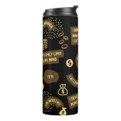 Bouteilles Isothermes Argent Manifestation Affirmation Tumbler (Tourné sur la gauche)