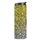 Bouteilles Isothermes Argent or brillant foncé parties scintillant ombre (Tourné sur la gauche)